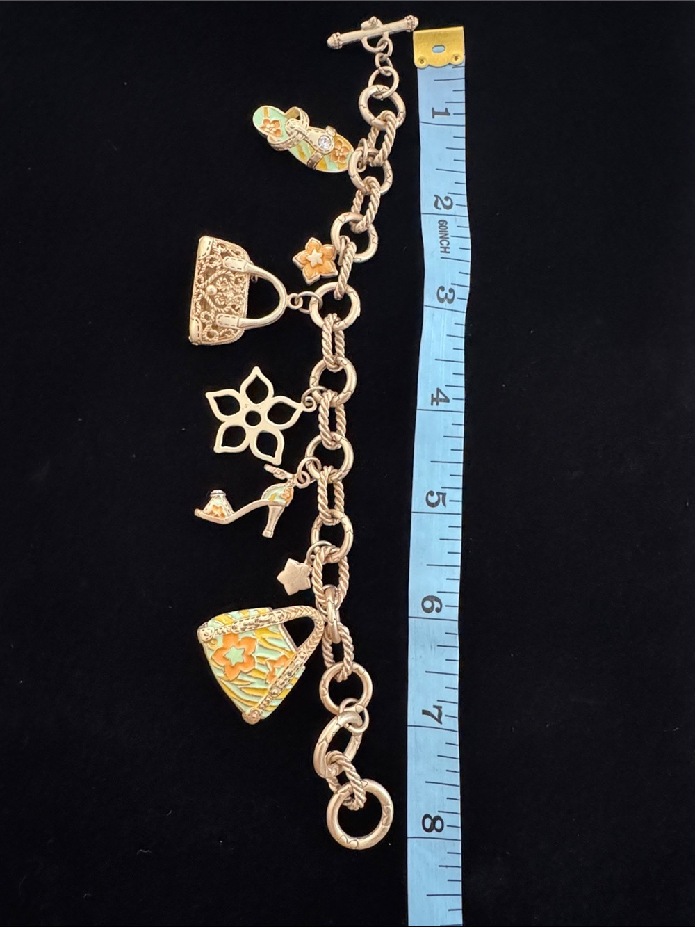 Unbranded Matte Gold-Tone Multi Charm Bracelet - Picture 5 of 6